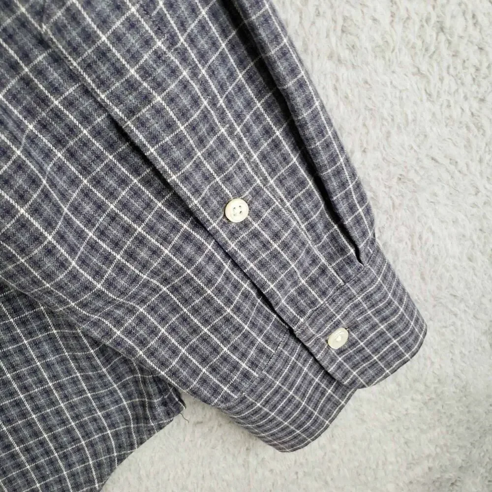 Polo Ralph Lauren Shirt Oxford Button Down Gray Plaid LS Size Large L Stanton